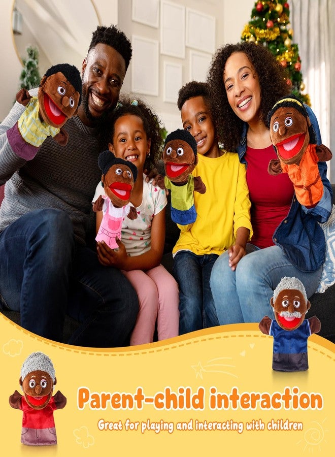 ZJoey 12 Pcs Family Hand Puppets 12 Inch Grandparents Mom Dad Brother Sister Plush Toys Role-Play Toy Puppets for Kids Storytelling Imaginative Pretend Play Teaching Preschool(Multicultural Family) - Image 5